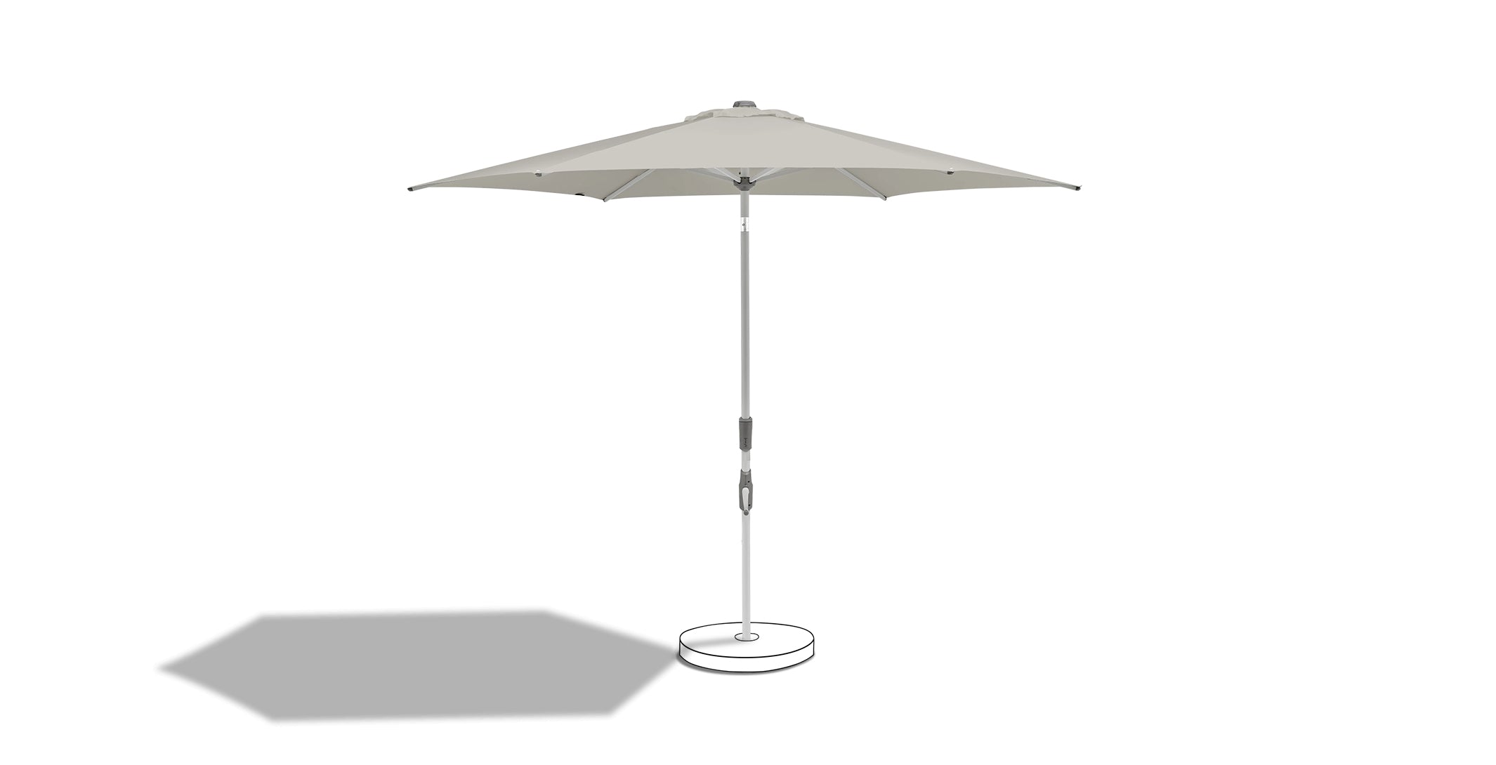 Suncomfort by Glatz Balkonschirm – Ø 250 cm, Höhe 228 cm – Polyester & Aluminium, Hellgrau