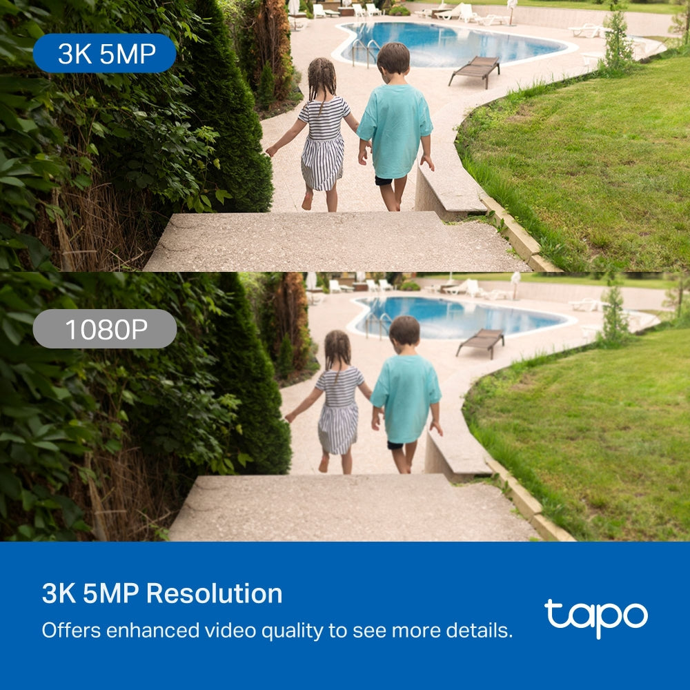 TP-Link Tapo C530WS IP-Sicherheitskamera – 5 MP, Reichweite 30 m, IP66, Weiss