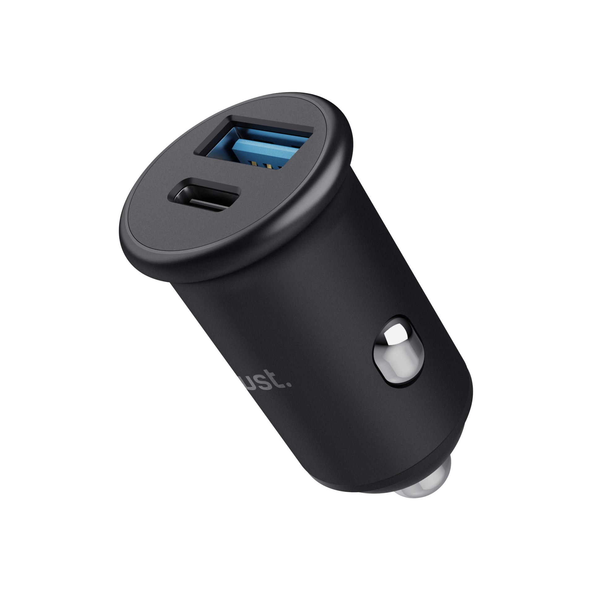Trust Maxo Auto-Ladegerät 38 W – USB-C×1, USB-A×1 – PD, QC 3.0, PPS – für 12–24 V Fahrzeuge – Schwarz