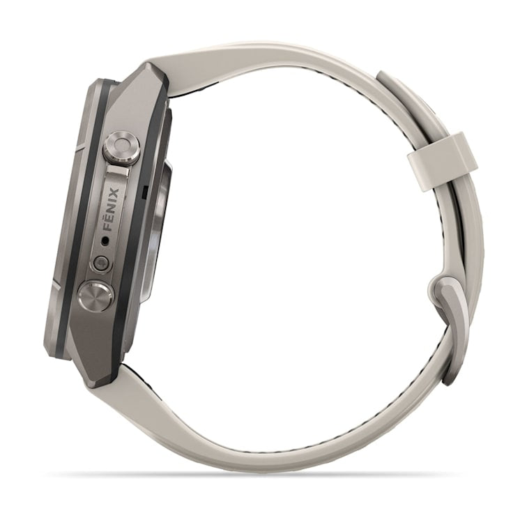 Garmin fēnix 9 Pro 43 mm GPS – Titan Nebelgrau, 100 m, für Android, iOS