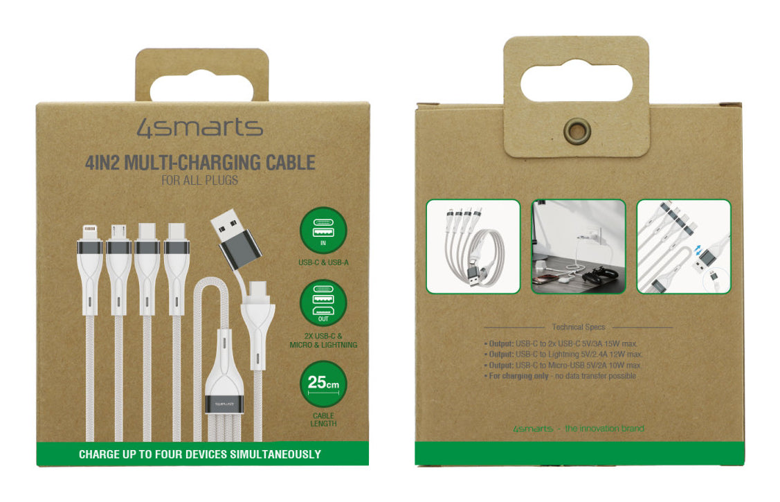 4smarts USB-Kabel, USB-A zu USB-C, 0,25 m, Ladekabel