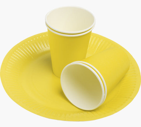 PRONAPPE PRO nappe Teller Papier/Karton, Ø 23 cm – gelb – FSC – 20 Stk.