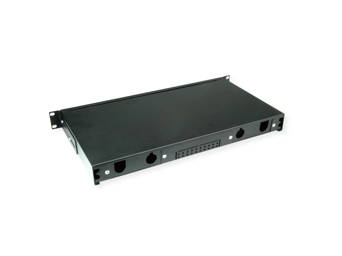 VALUE 21.99.0651 – Patchpanel 24× LC/SC, Duplex, 1U (19"), Schwarz, Stahl, 480×44×243 mm