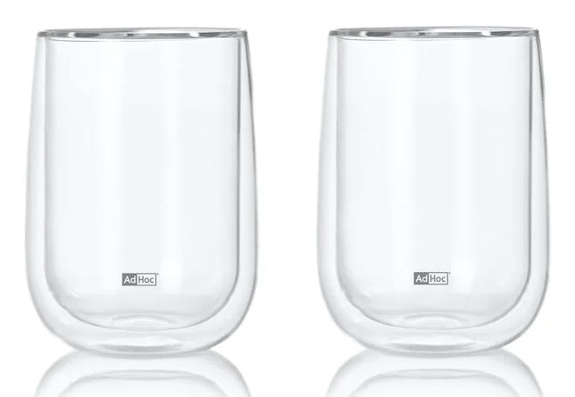 AdHoc Teeglas – 2er Set, 400 ml, Ø 9,0 cm, H 13,0 cm, Borosilikatglas, Transparent, doppelwandig