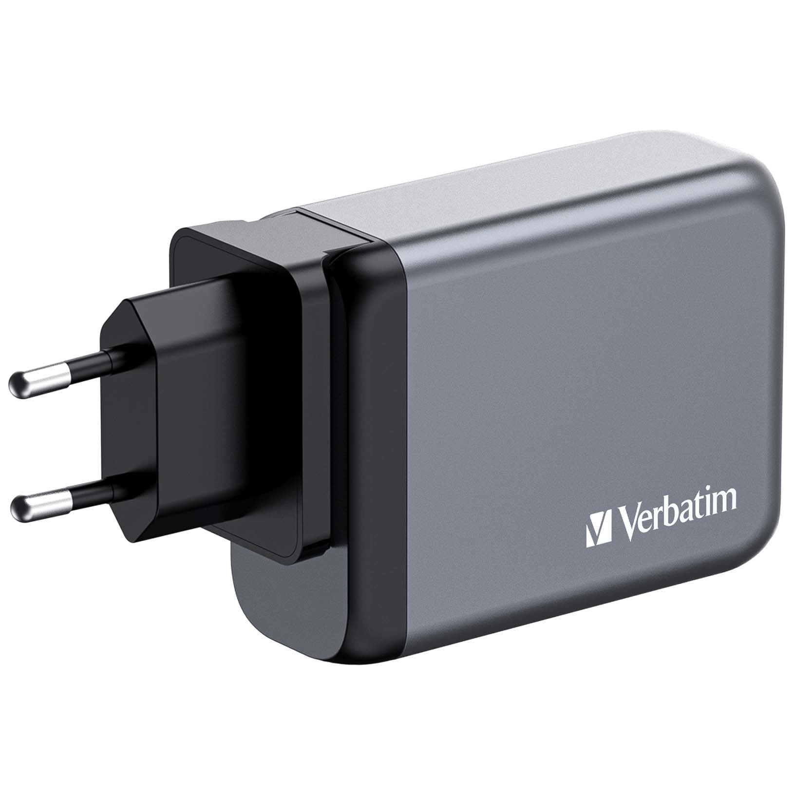 Verbatim Ladegerät (EU/UK/US) – 100 W, 3× USB-C + 1× USB-A, PD, PPS, QC, GaN