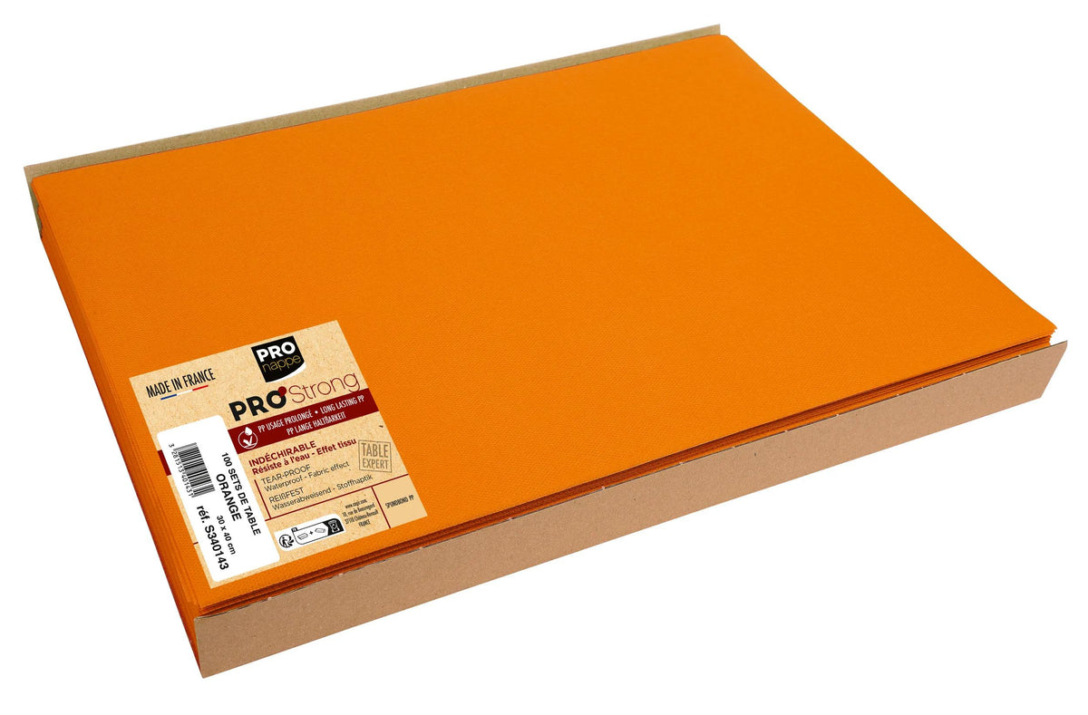 PRONAPPE PRO nappe Tischset – 30×40 cm, 100er-Set, Polypropylen, Orange
