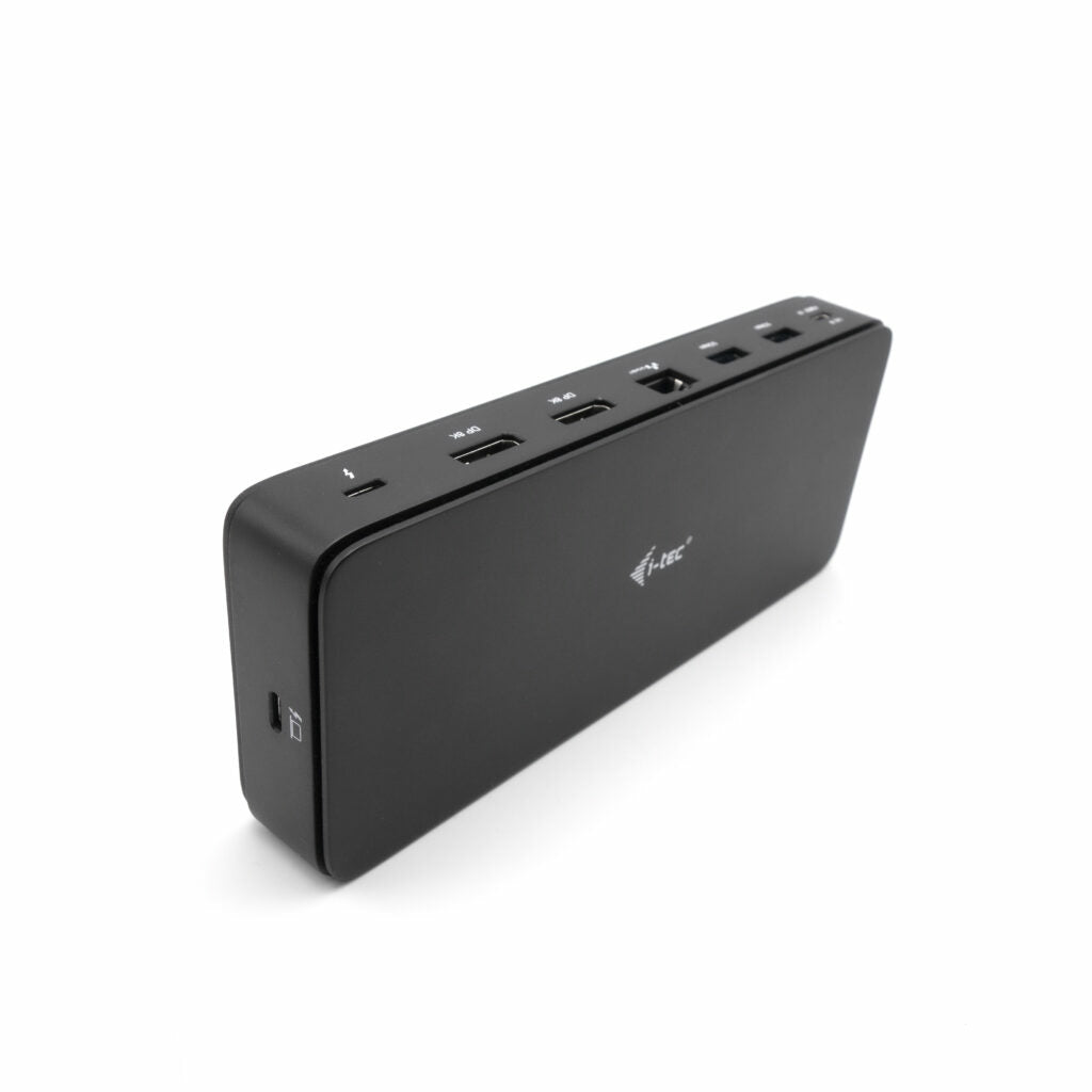 i-tec TB4 Gen3 Dock – Thunderbolt 4, 2× DP, 5× USB-A, 2× USB-C, 92 W PD, 2.5GbE, für Windows/Mac/Linux