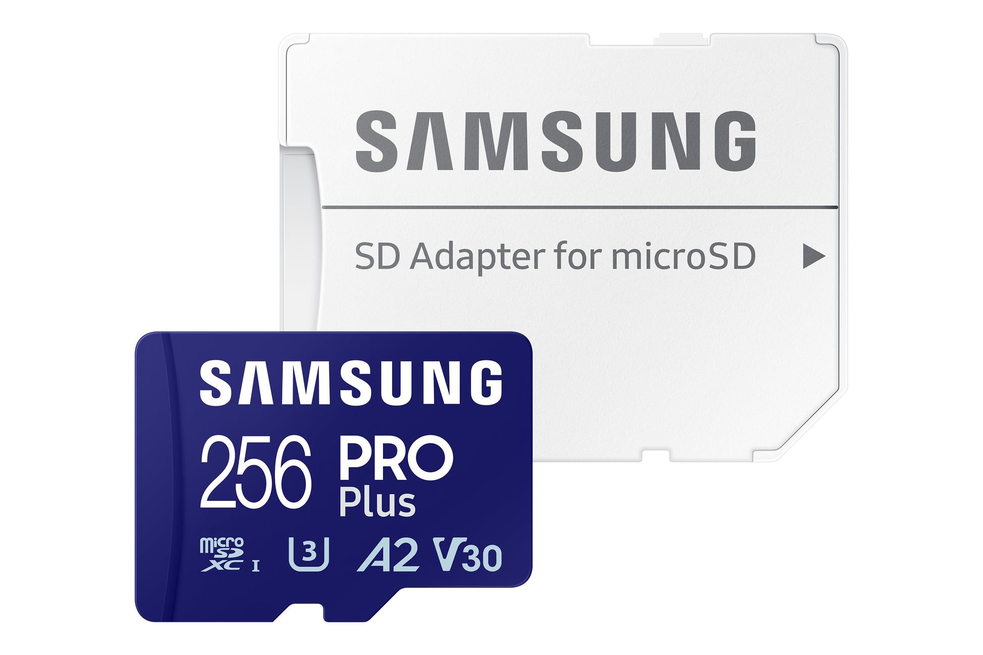 Samsung PRO Plus MB-MD256SA/EU microSDXC 256 GB – UHS-I, U3, V30, A2, 180/130 MB/s, inkl. SD-Adapter