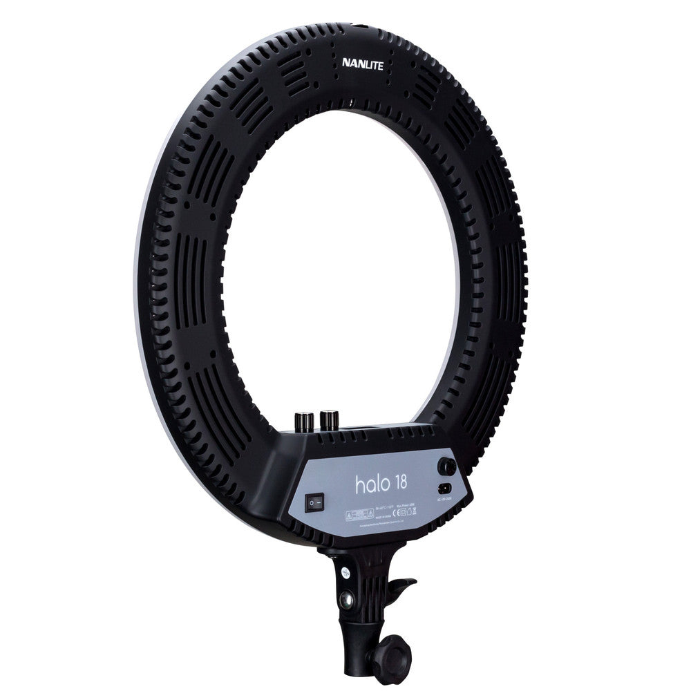 Nanlite Halo 18 LED-Ringleuchte – 48 W, 2700–6500 K, CRI 95 – 45 cm – Schwarz