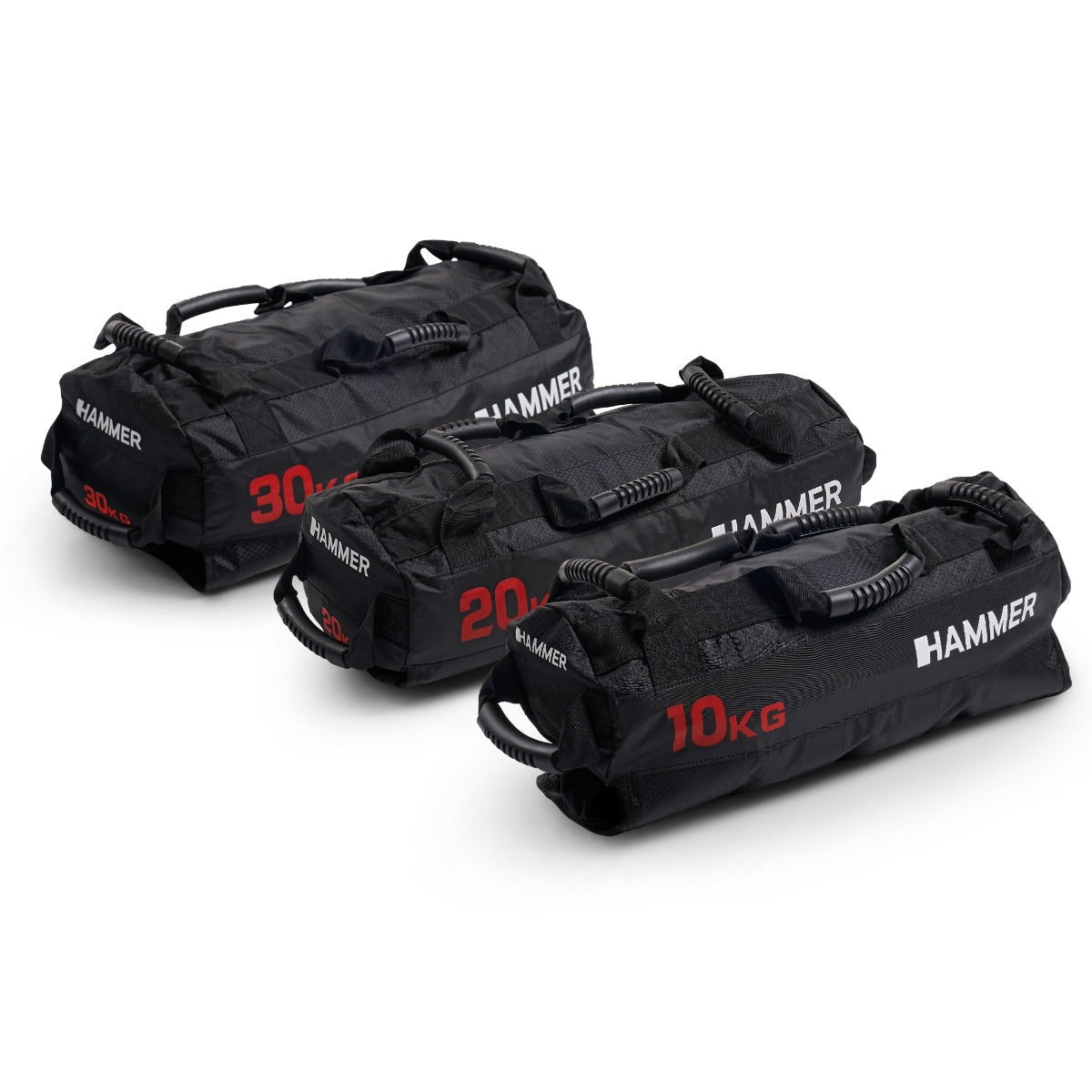 HAMMER Competition Sandsack, 20 kg, 36 × 32 × 10 cm – Rot/Schwarz, Oxford
