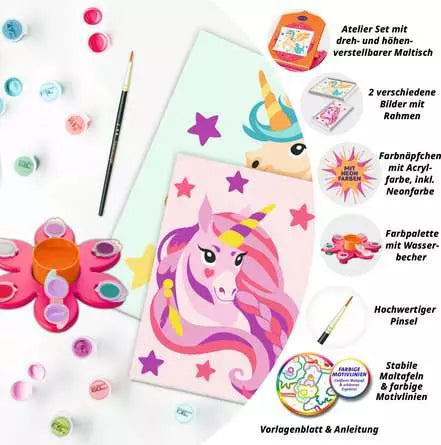 Ravensburger CreArt Neon Atelier – Bastelset – Einhorn – 40 × 34 × 24 cm – ab 7 Jahren