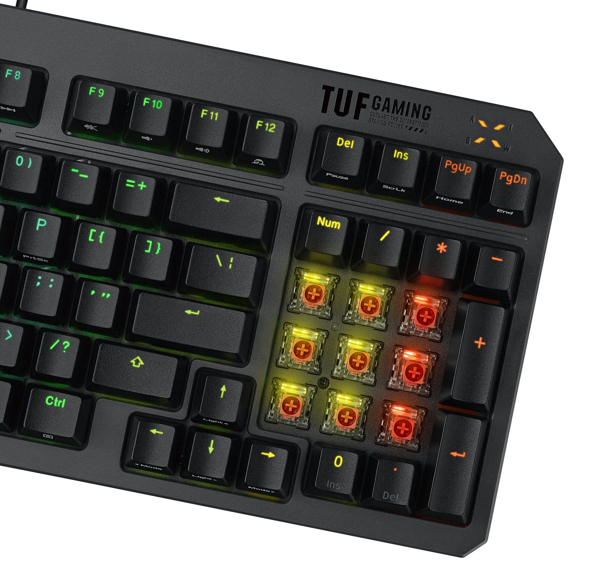 ASUS TUF Gaming K3 Gen II – Gaming-Tastatur 96% – Mechanisch – Kabelgebunden – USB-A – RGB – IP57 – Schwarz
