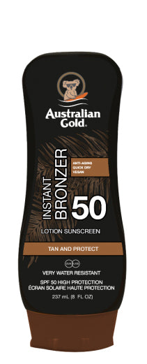 Australian Gold Sonnenmilch SPF 50 – mit Bronzer, wasserfest – 237 ml