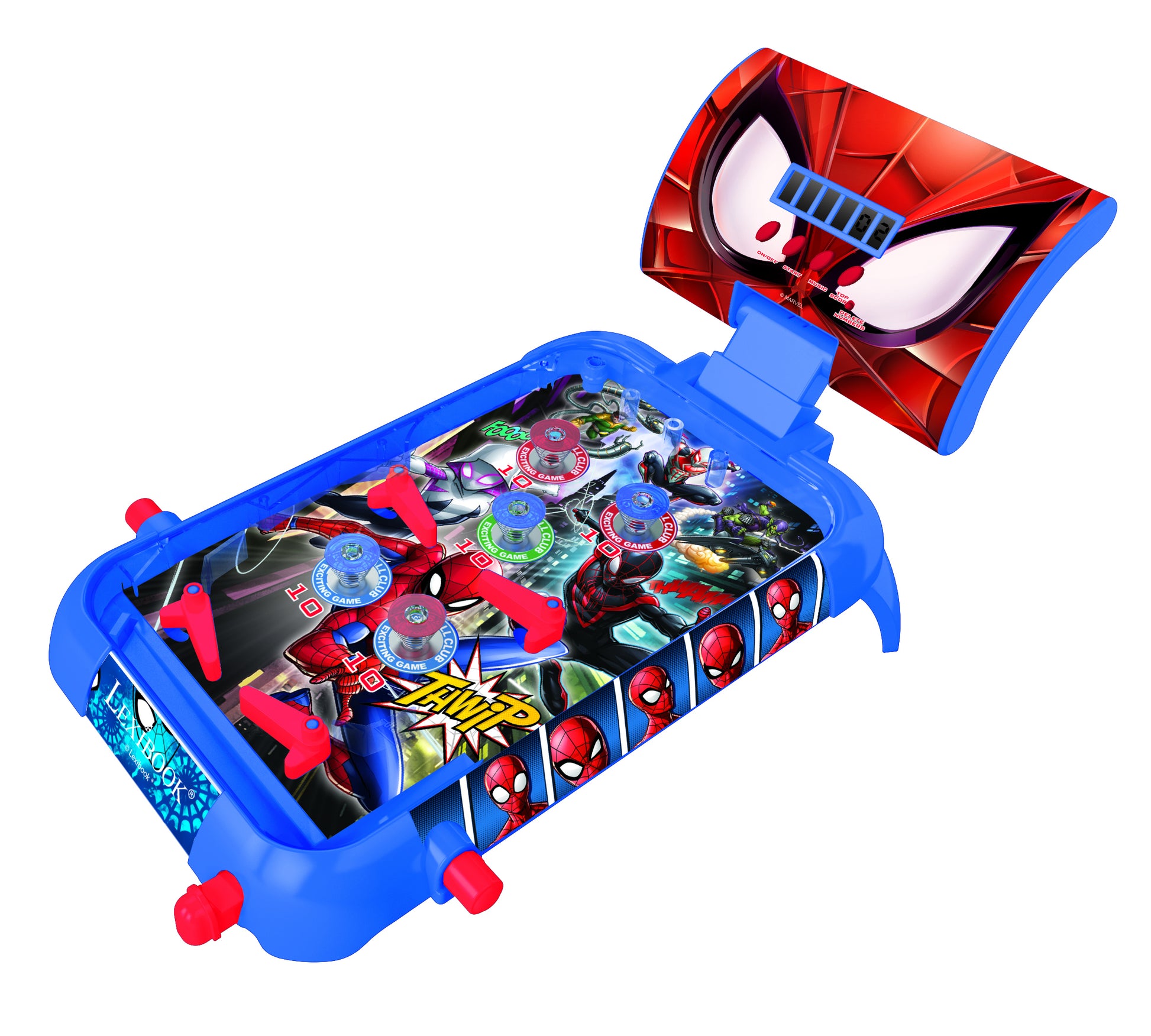 Lexibook SpiderMan elektronischer Tischflipper – Geschicklichkeitsspiel, 1 Spieler, ab 5 Jahren, 20 Min., mehrsprachig