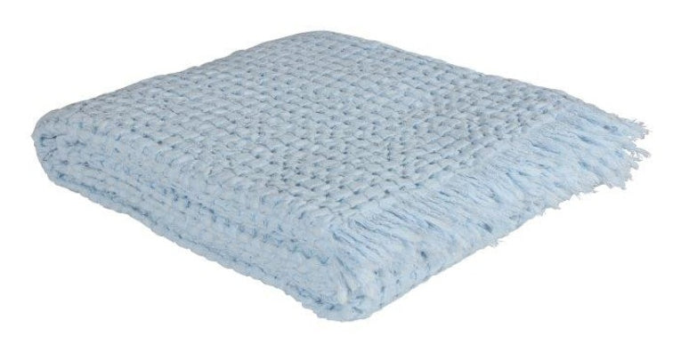 Eskimo Wohndecke – Baumwolle, Himmelblau – 130 × 200 cm