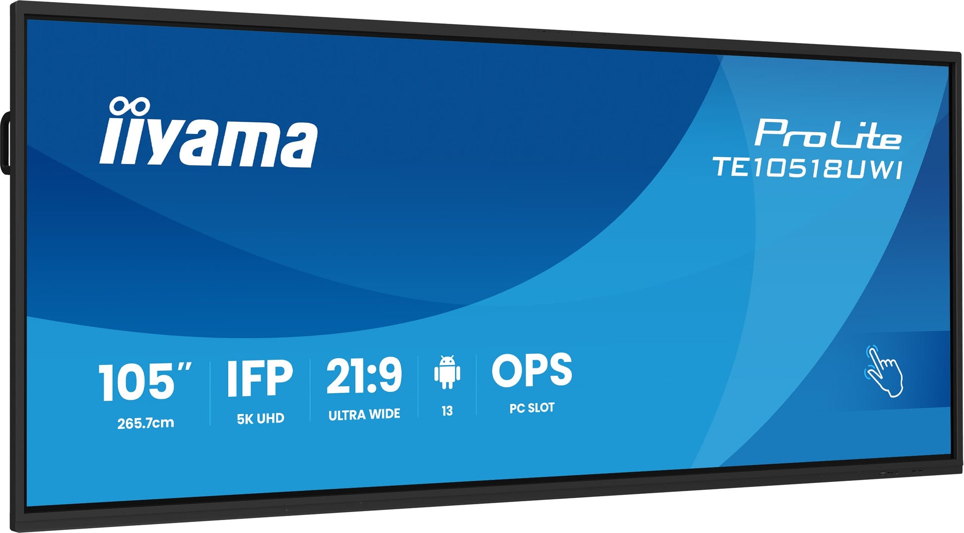 iiyama TE10518UWI-B1AG – 104,6" Touch, 5120 × 2160, VA, USB-C 100 W, LAN