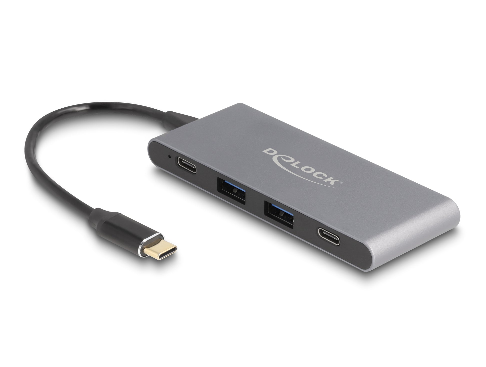 DeLOCK USB-Hub – USB-C, 2× USB-A, 2× USB-C, 15 W PD, für Windows/Mac/Linux