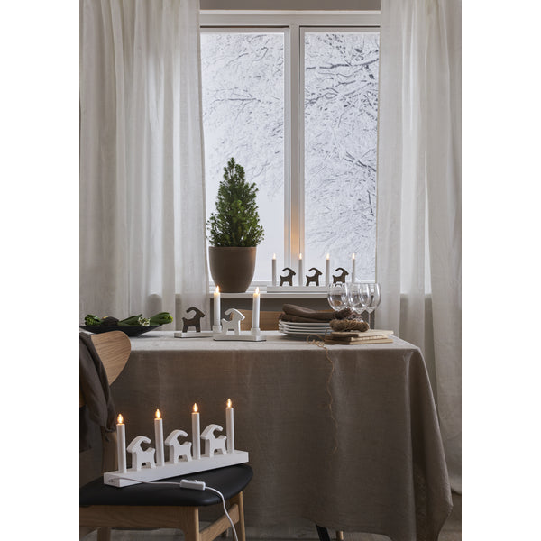Star Trading Wandleuchte BRUSE – 43 × 7 × 17,5 cm, 0,5 W, Warmweiss, Weiss, Schalter