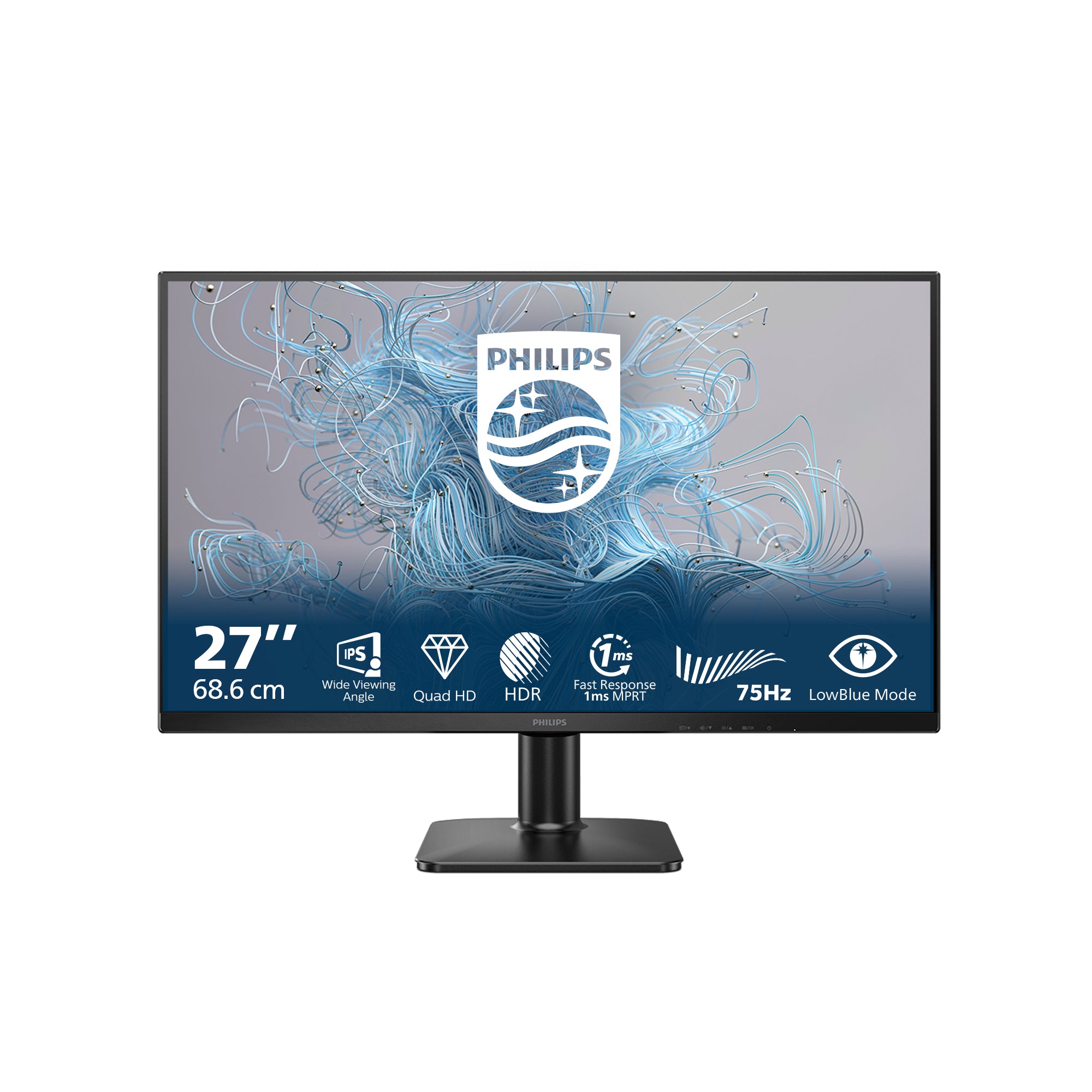 Philips 27E2N1500L/00 – Monitor, 27", 2560 × 1440 (WQHD), IPS, 75 Hz, 300 cd/m², Adaptive Sync, Schwarz