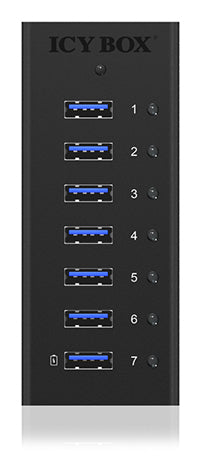 ICY BOX IB-AC618 USB-Hub – USB 3.0, 7× USB-A (1× Ladeport)