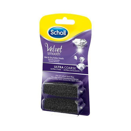 Scholl Ersatz-Rollenköpfe – für Velvet Smooth, ExpressPedi Velvet – 2 Stk, schwarz