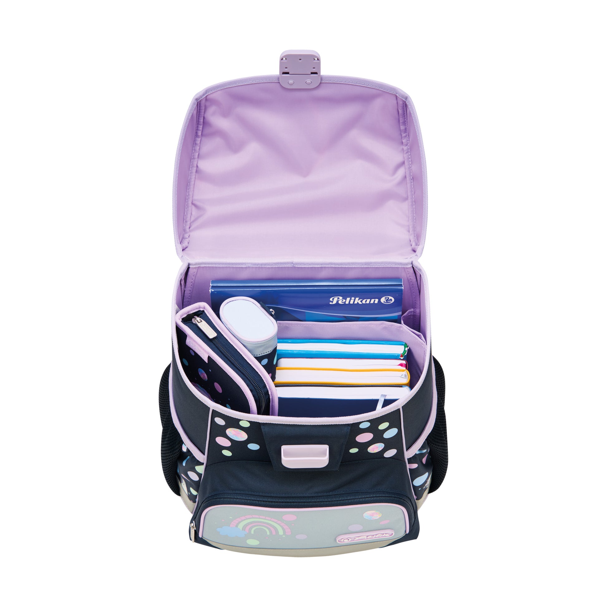 Herlitz Loop Plus – Schulrucksack-Set 4-teilig, Einhorn, 17 l, 31×37×22 cm, höhenverstellbarer Brustgurt