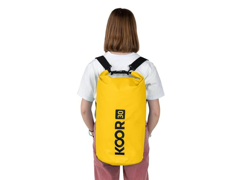 KOOR Sporttasche Dry Bag – 30 l, PVC, Gelb, 40,5 × 67 × 23 cm