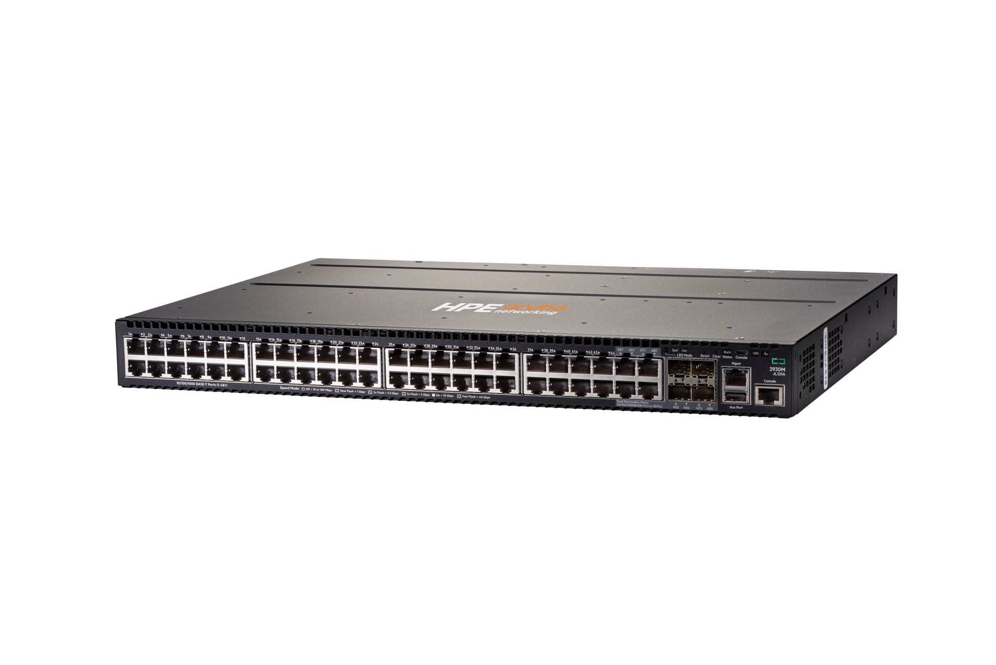 HPE 2930M-48G – Managed L3 Switch – 44× 1G, 4× SFP, 19", 1U