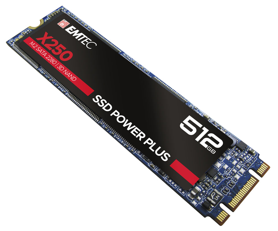 Emtec X250 Intern (ECSSD512GX250) – 512 GB M.2 SATA SSD, 520 MB/s Lesen, 500 MB/s Schreiben