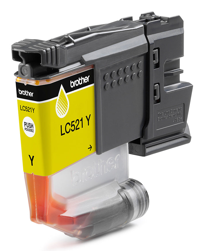 Brother LC521Y Gelb Tintenpatrone (Original) – 500 Seiten – für DCP-J1260W/1310DW/1313DW…