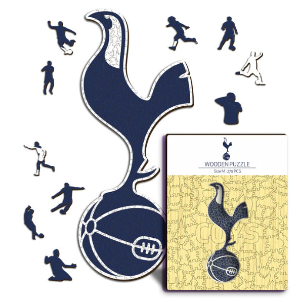 Iconic Puzzles Puzzle Tottenham Hotspur FC Logo – 270 Teile – 25 × 60 cm – ab 10 J. – Holz – Blau/Weiss – FSC