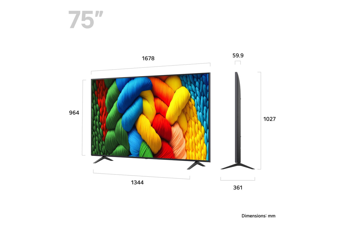 LG 75NANO80A6B – 75" Fernseher – 4K UHD – LCD (NanoCell) – webOS 25 – 60 Hz – HDR10 Plus