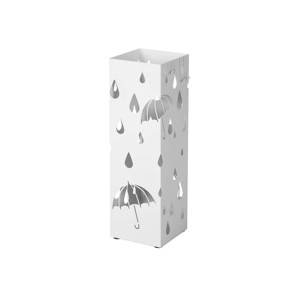 Songmics Schirmständer – Stahl, Weiss, 15,5 × 15,5 × 49 cm