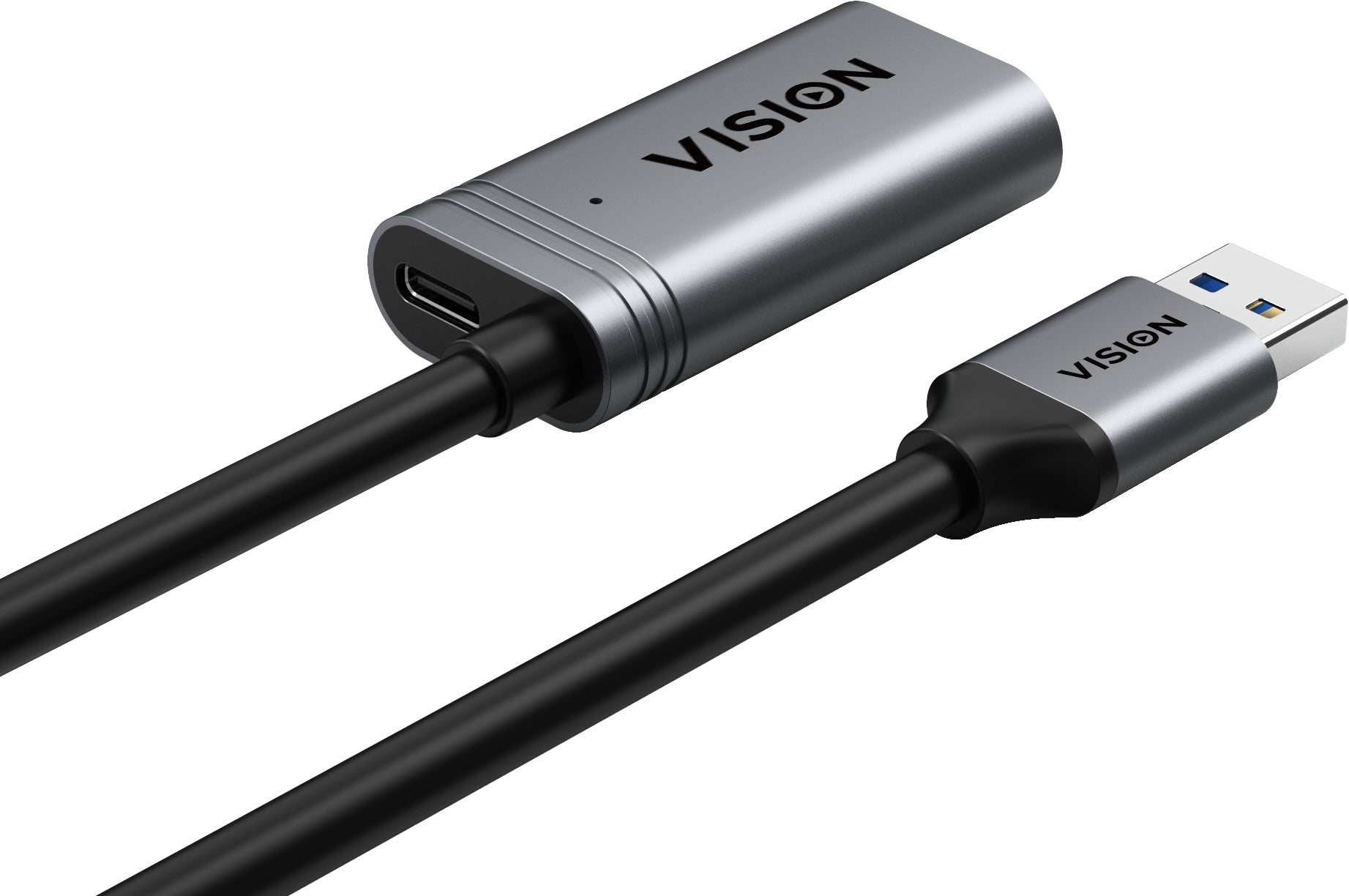Vision USB-A Verlängerungskabel – USB 3.2 Gen 1 (5 Gbit/s) – 5 m – Aktiv – Schwarz