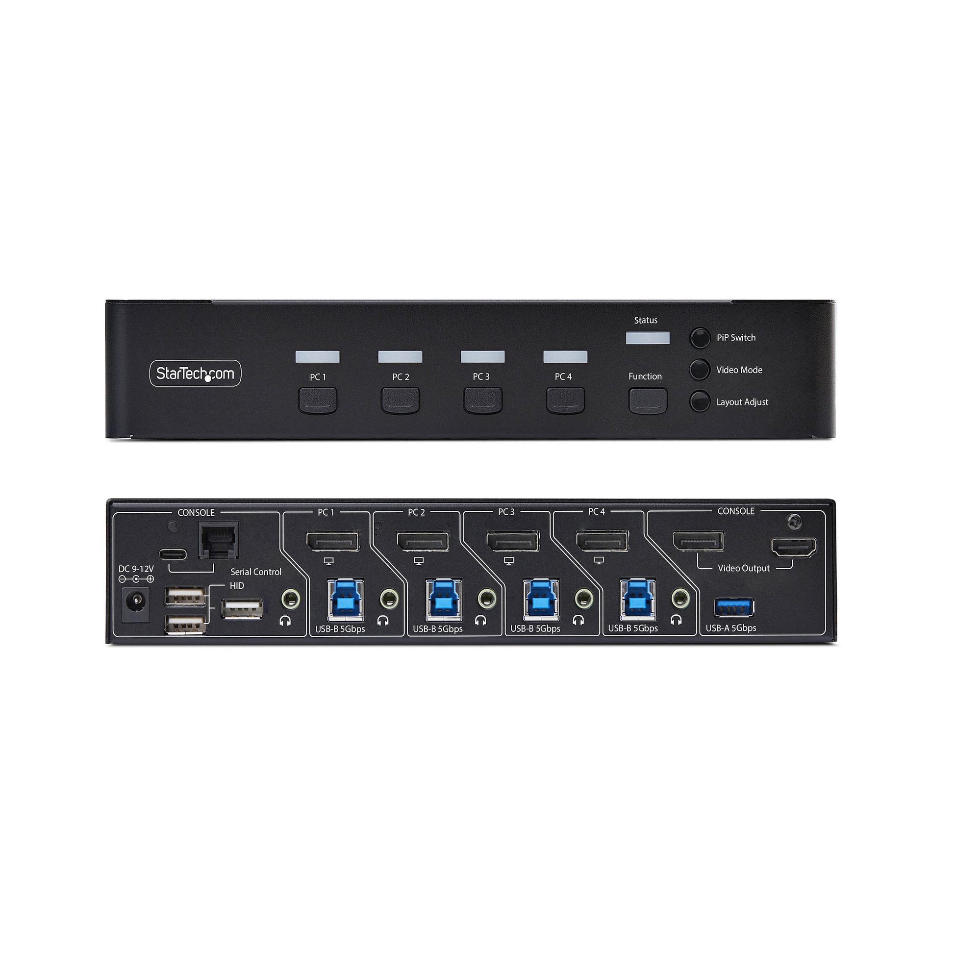 StarTech.com P4AD122M-KVM-SWITCH – 4-Port DP KVM-Switch – 4K/60 Hz, USB 3.0-Hub, Audio