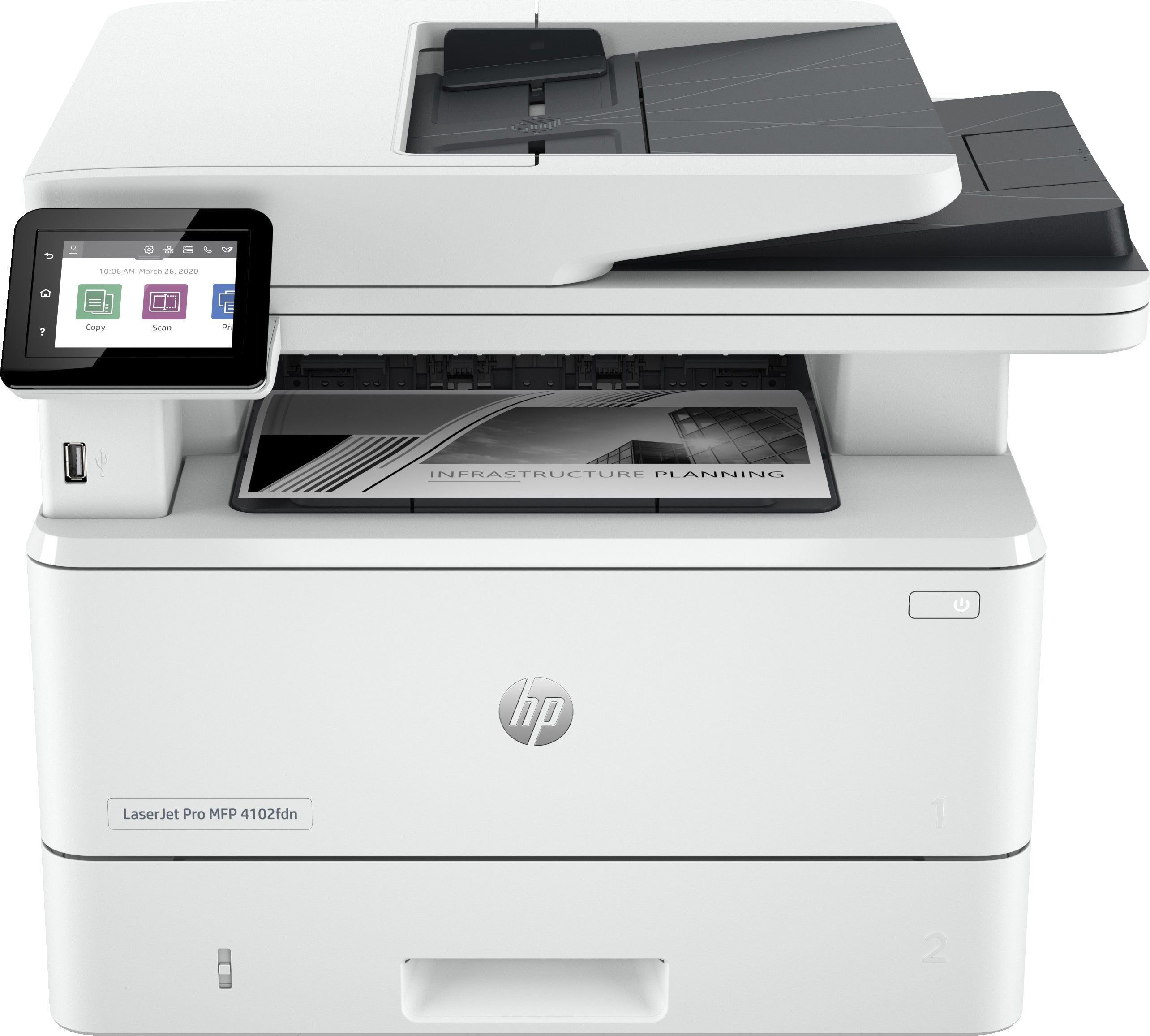 HP LaserJet Pro MFP 4102fdn – SW-Laser-Multifunktionsdrucker, A4, 4-in-1, Duplex, ADF, LAN