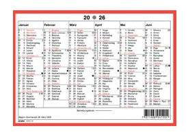 Simplex Wandkalender (Monat), 6 Monate pro Seite, 2026, A5, Deutsch, Querformat, mit Namenstagen, Packung zu 1