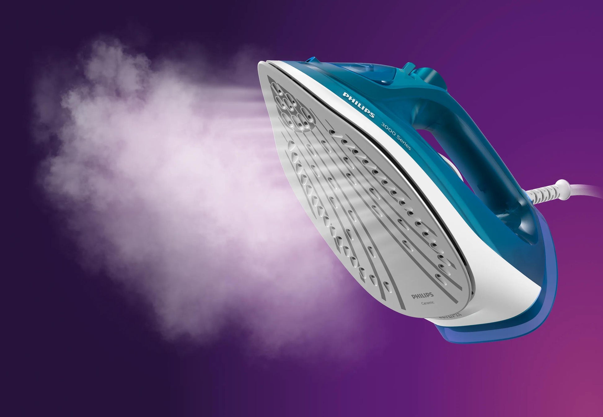 Philips Dampfbügeleisen 3000 Serie DST3040/70 – Keramik-Bügelsohle, 121 × 290 × 143 mm, 2600 W, 0,3 l