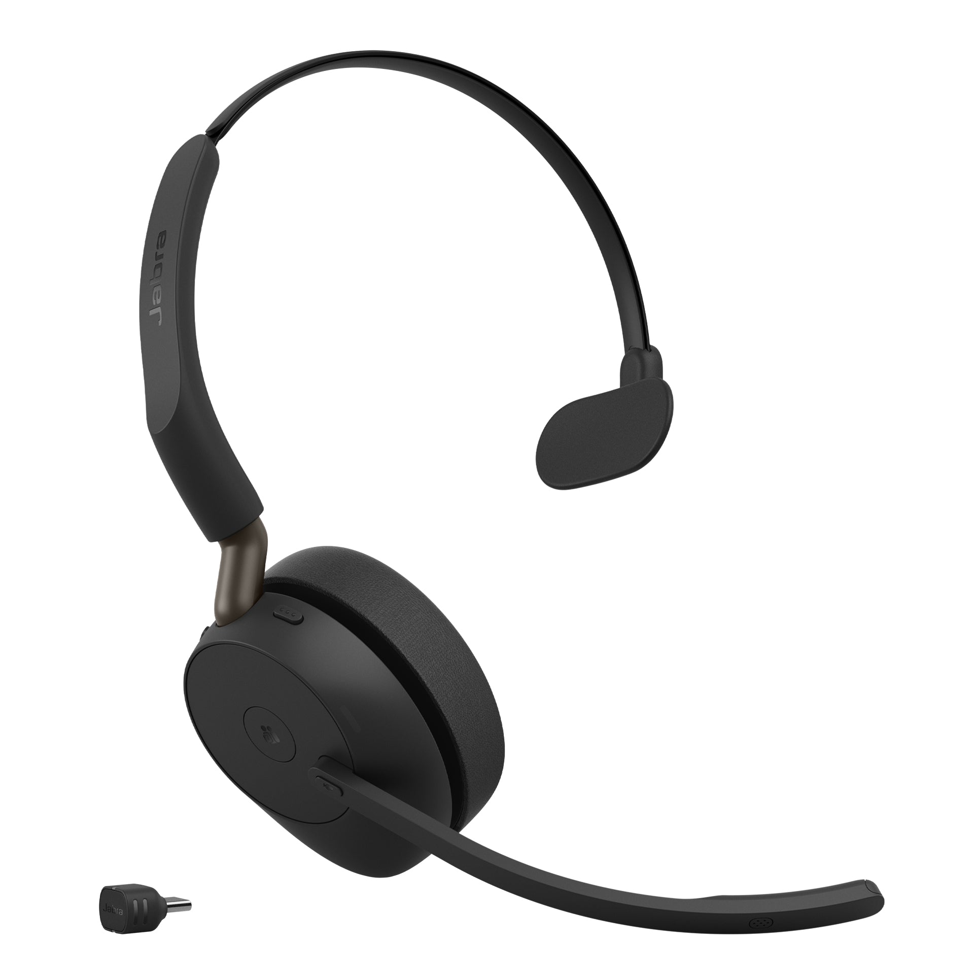 Jabra Evolve3 65 MS Office-Headset – On-Ear, Mono, BT, MS Teams zertifiziert, mit USB-C-Dongle, Schwarz