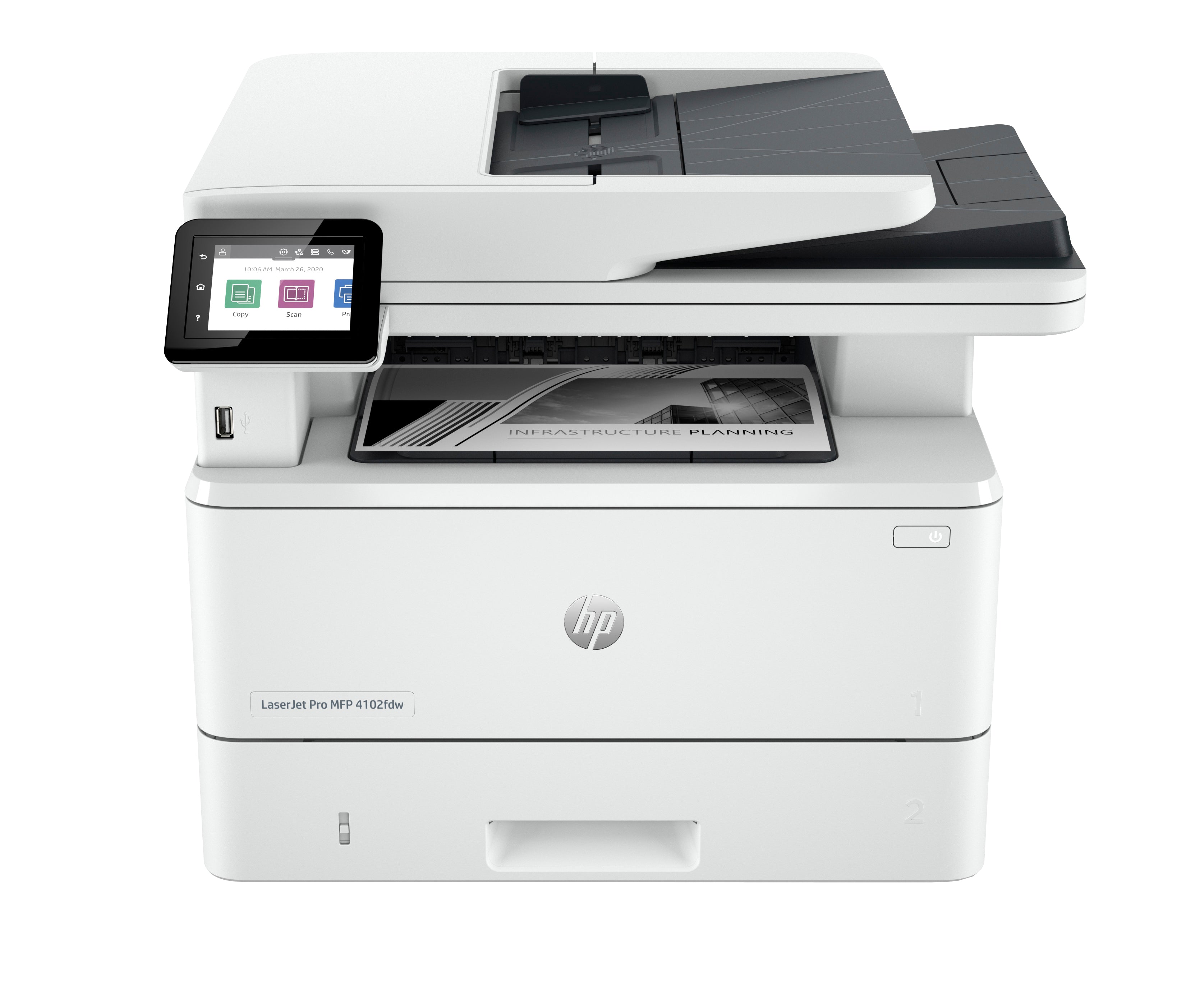 HP LASERJET PRO 4102FDW – S/W Laser-MFP A4, 4-in-1 – WLAN – Duplex, ADF – 40 ppm S/W