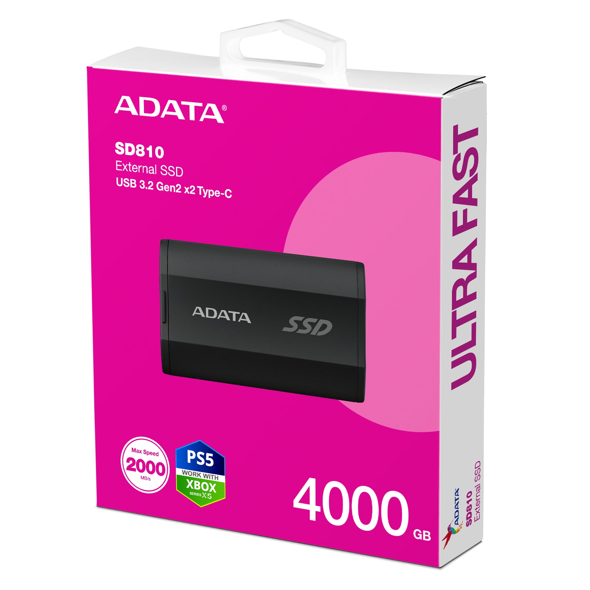 ADATA Flash SD810 Speichergerät – 4 TB, USB 3.2 Gen 2x2 (USB Typ-C), IP68
