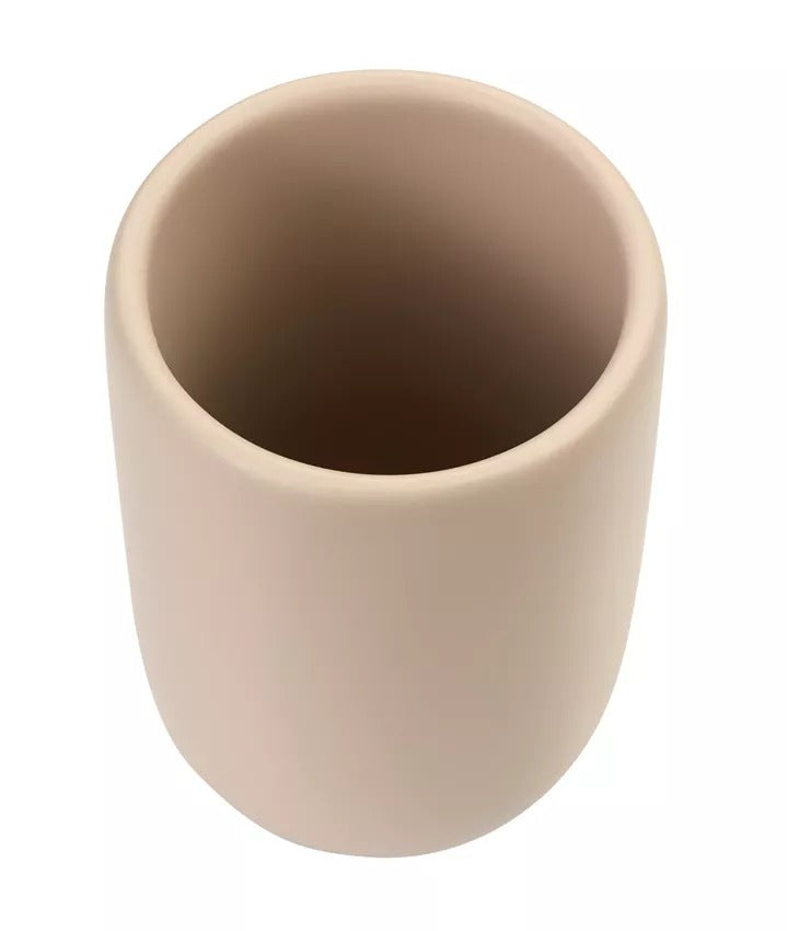 Diaqua Zahnputzbecher Smilla – 7,3×7,3×10 cm, Polyresin, Beige