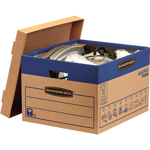 Fellowes Versandkarton – 380 × 430 × 287 mm, 47 l, Karton, Deckel, mit Tragegriffen, natur – 10 Stk.