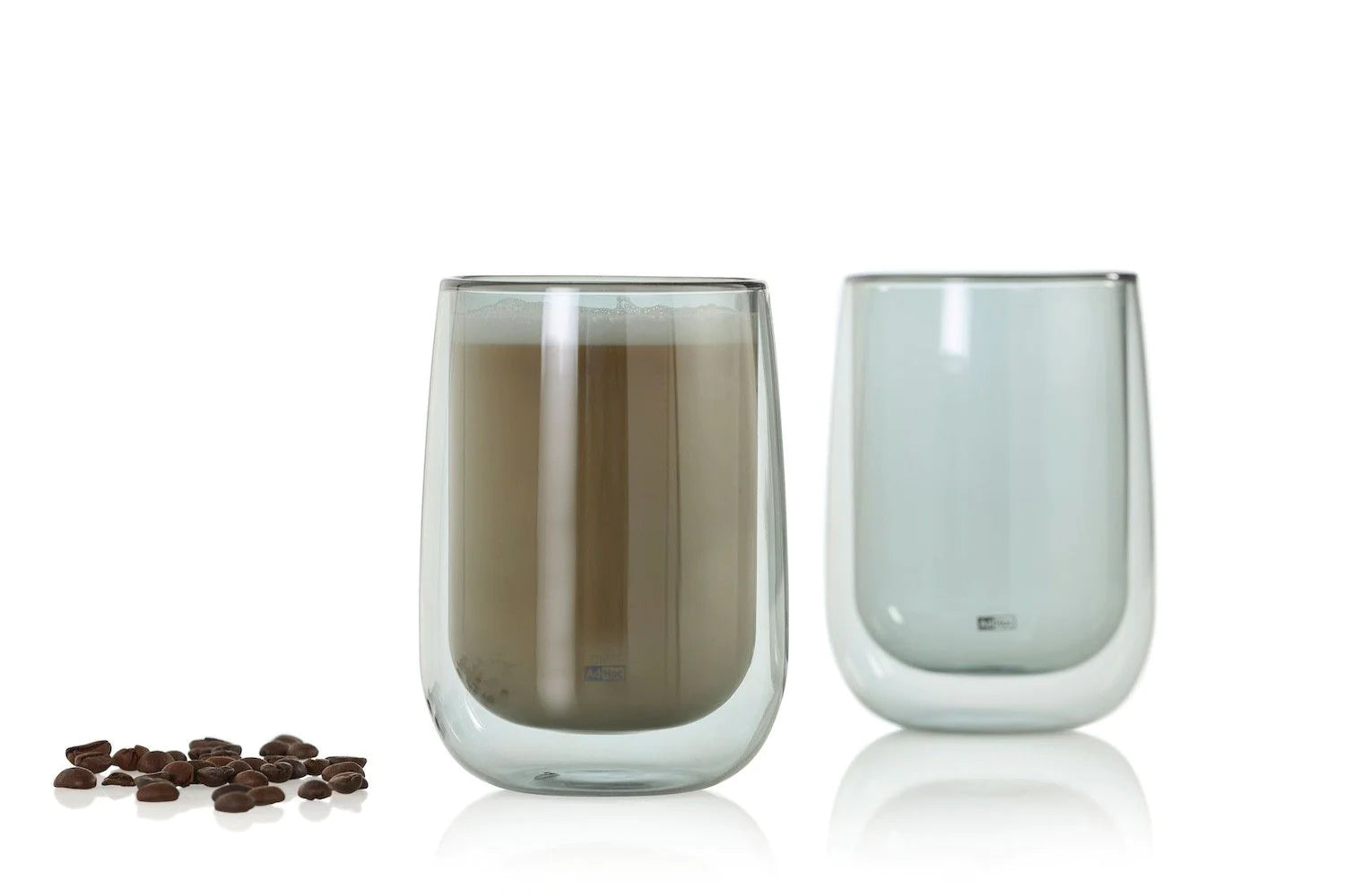 AdHoc Teeglas Duo Glass – 2er Set, 400 ml, Ø 9 cm, Borosilikatglas, doppelwandig, hitzebeständig