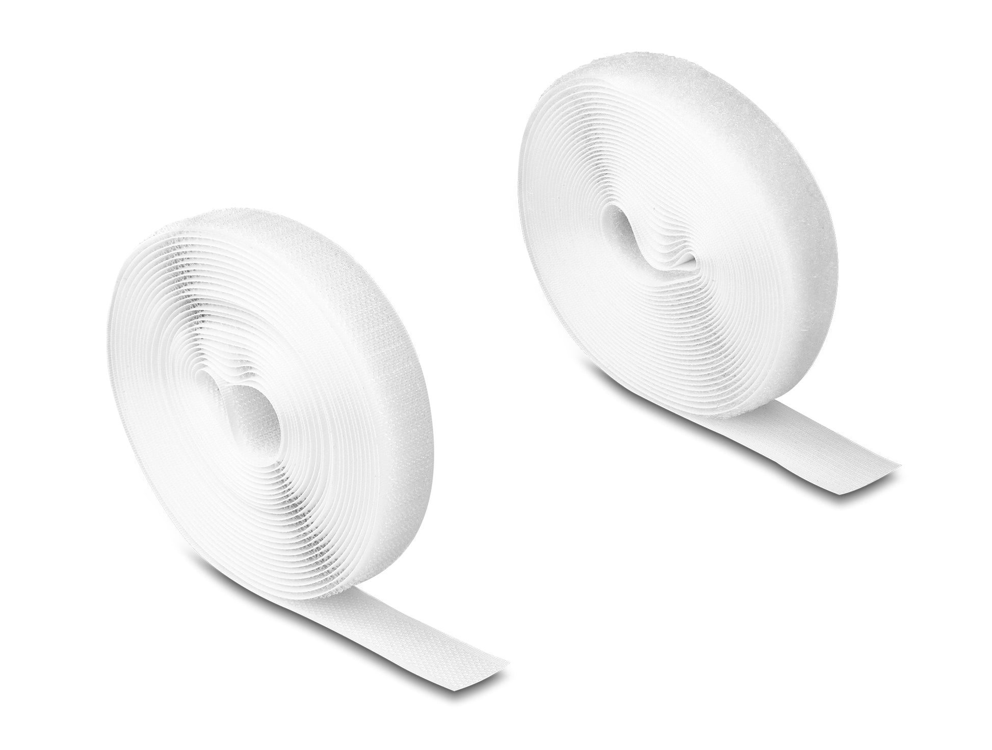 DeLOCK Klettband – 20 mm × 5 m – Weiss – Zuschneidbar, Nylon