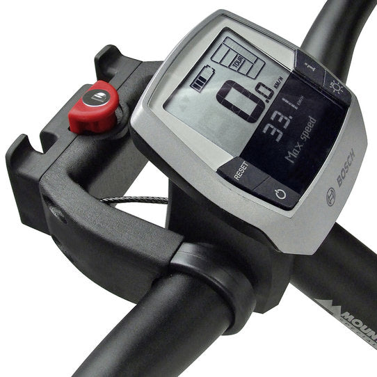 KLICKfix Lenkeradapter E, abschliessbar – für Bosch e-Bike-Displays Ø 22–26 mm, Ø 31,8 mm – schwarz