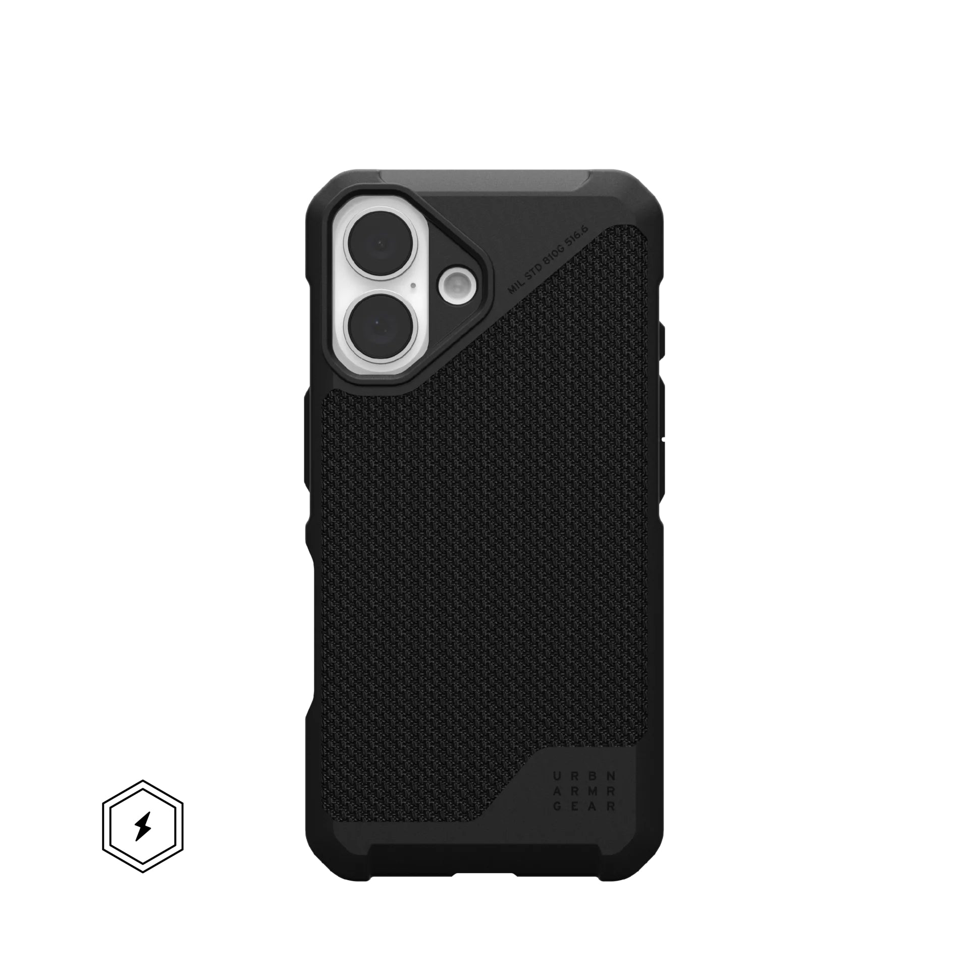 Urban Armor Gear UAG Metropolis LT – Rückcover – für Apple iPhone 16, MagSafe, TPU, Schwarz, bis 5,4 m sturzsicher