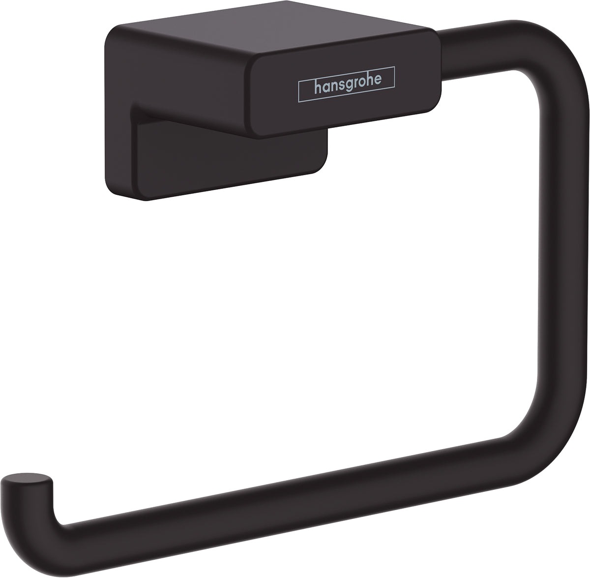 Hansgrohe AddStoris Q – Toilettenpapierhalter – Metall matt, schwarz, wandmontiert, 14,1 × 10,5 × 7,7 cm