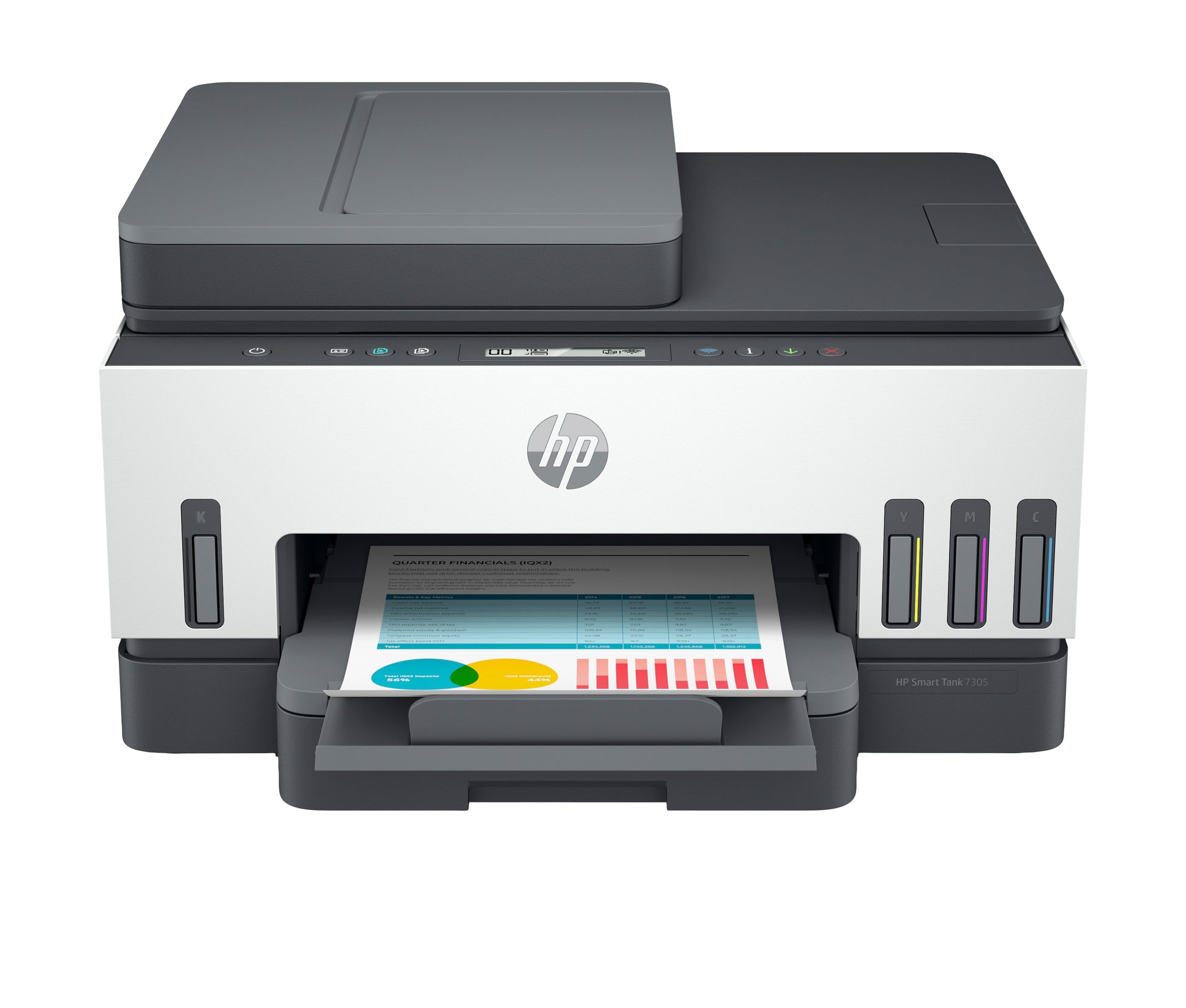 HP Smart Tank 7305 – Farbtintenstrahl-Multifunktionsdrucker, A4, 3-in-1, Duplex, ADF, WLAN/LAN, AirPrint
