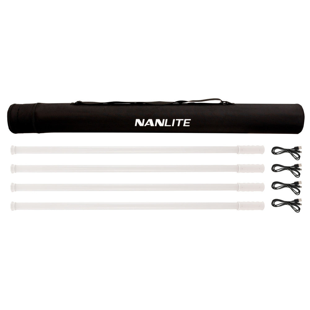 Nanlite PavoTube T8-7X LED-Röhre – 8 W, 2700–7500 K, CRI 96 – Dimmbar – Schwarz – 4er-Pack